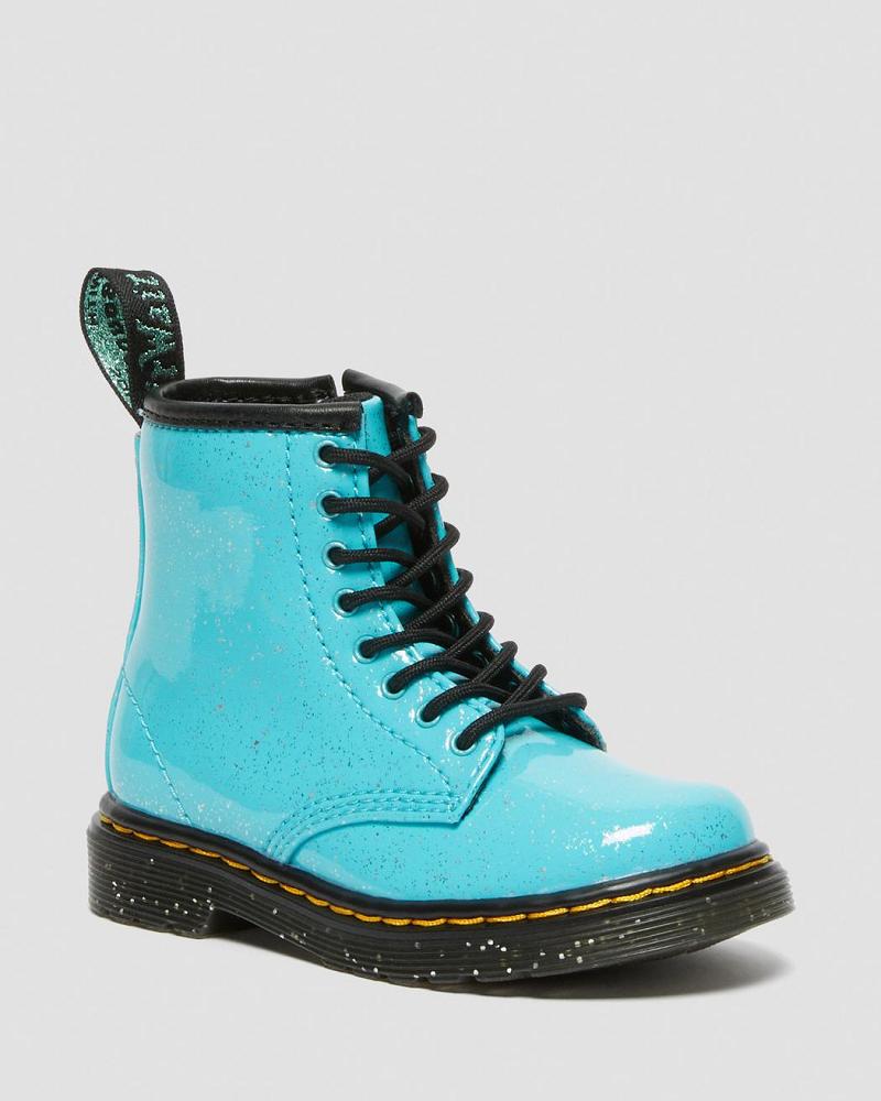 Dr Martens Toddler 1460 Glitter Snørestøvler Børn Turkis | DK 693CTV